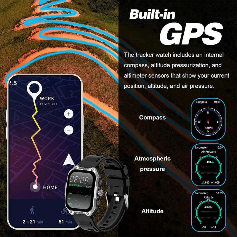 S06 Smartwatch with GPS, Activity Tracking, Blood Pressure, Blood Oxygen, Heart Rate, and Sleep Monitoring, Plus Remote Photo Capture