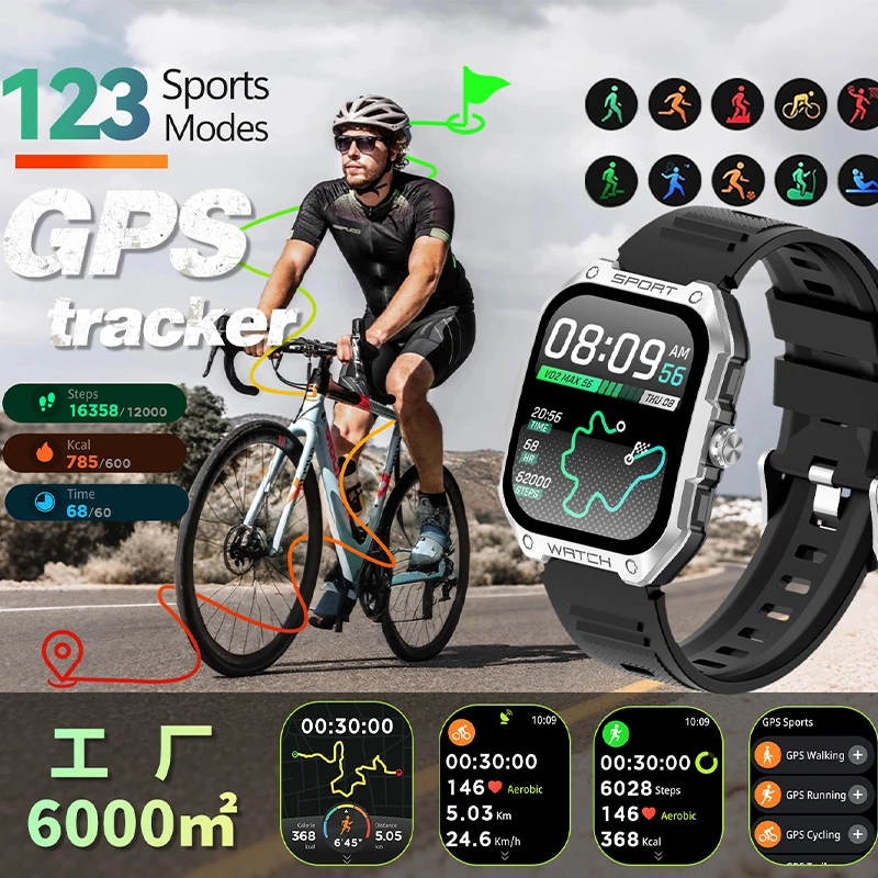 S06 Smartwatch with GPS, Activity Tracking, Blood Pressure, Blood Oxygen, Heart Rate, and Sleep Monitoring, Plus Remote Photo Capture