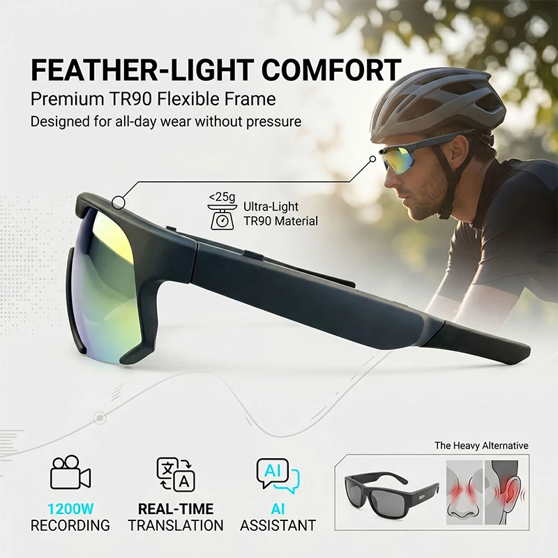G09 Ultra AI Smart Cycling Glasses: HD Photo & Video &ndash; Ideal for Outdoor Hiking and Running