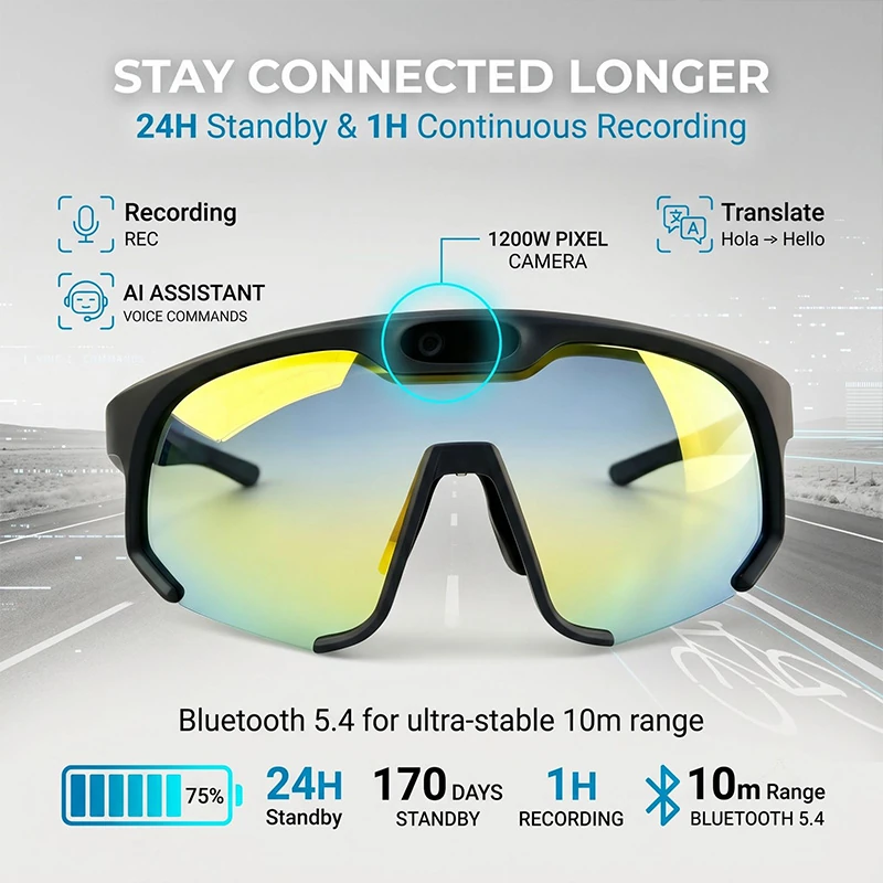 G09 Ultra AI Smart Cycling Glasses: HD Photo & Video &ndash; Ideal for Outdoor Hiking and Running