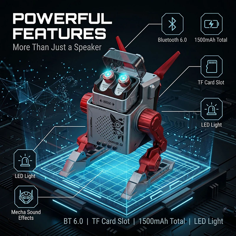 TWS818 2-in-1 Bluetooth Earbuds & Speaker: High-Fidelity Audio, Bluetooth 6.0, and Ultra-Long Battery Life