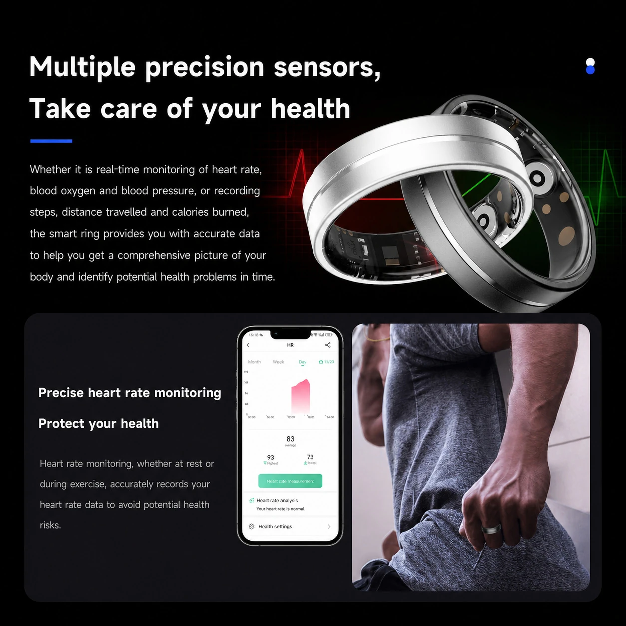 R06 Bluetooth AI Smart Ring &ndash; Wearable Health & Fitness Tracker (Heart Rate Monitoring)