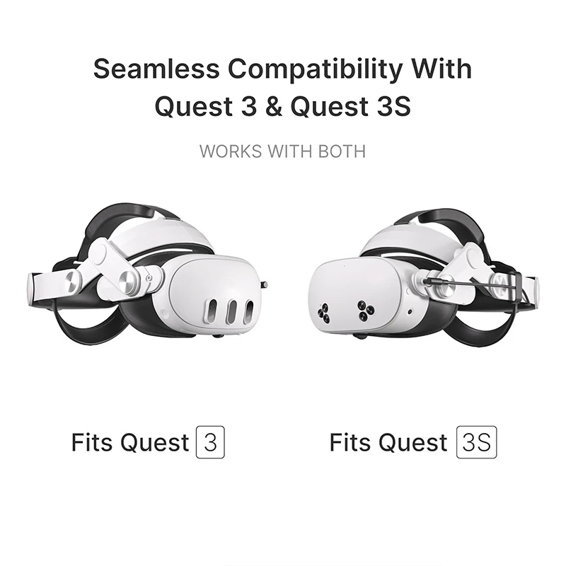 VR Accessories for Oculus Quest 3 / Quest 3S: Elite Head Strap with Built-in 10,000mAh Fast-Charging Battery