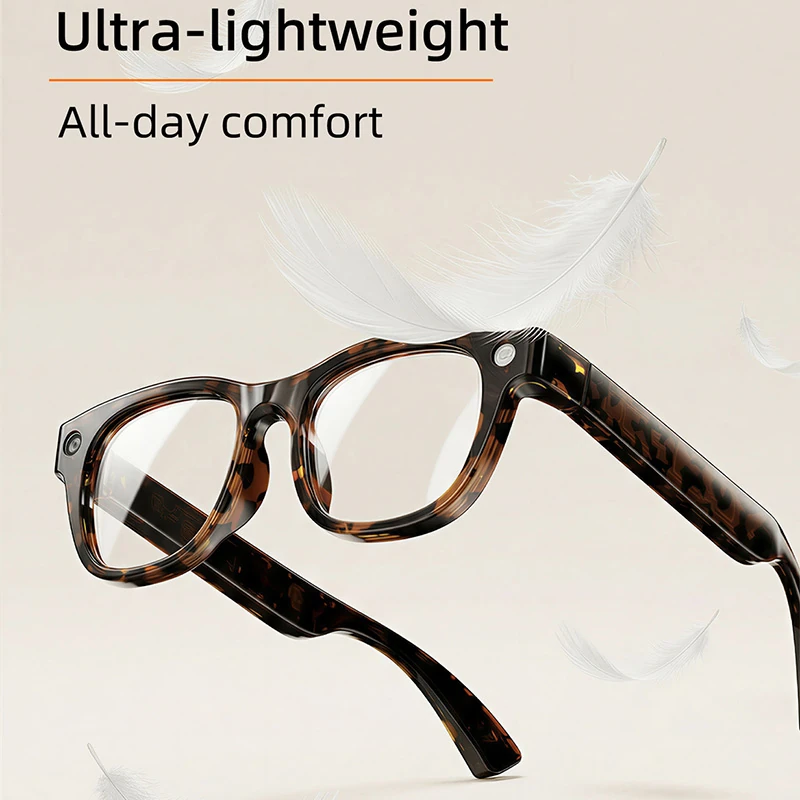 G06 Ultra AI smart glasses featuring a camera, simultaneous translation, image stabilization, photo/video recording, live streaming, and AI translation capabilities.