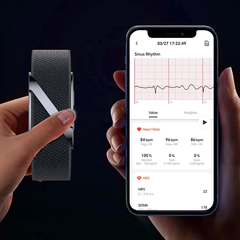 VANTA Screenless Smart Band: Heart Rate, Blood Oxygen, Sleep & Fall Detection, SOS, ECG, and Health Management