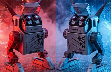 Say no to price wars! This 2-in-1 mecha-style Bluetooth speaker is igniting the cross-border wholesale market by combining dual functionality with trendy desktop-toy appeal.