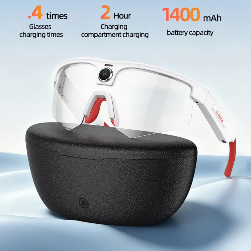 Q02 Smart Glasses For Sports: Features reverse-charging case, photo/video capture, image viewing, translation, object recognition, and AI assistant.