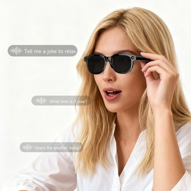 CY02 AI Smart Glasses With Camera, translation, photo-taking, foreign language support, AI Q&A, object recognition, audio recording, and Bluetooth calling