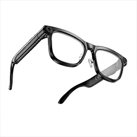 M08E AI Smart Glasses featuring a 13-megapixel HD camera for photo and video, AI translation, and object recognition.