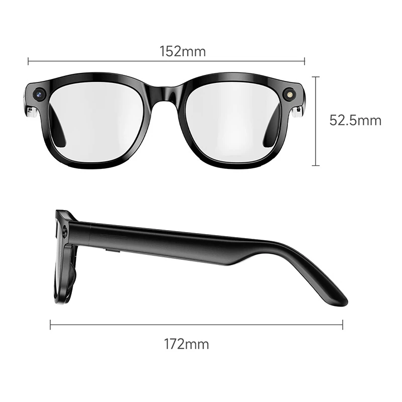 CY02 AI Smart Glasses With Camera, translation, photo-taking, foreign language support, AI Q&A, object recognition, audio recording, and Bluetooth calling