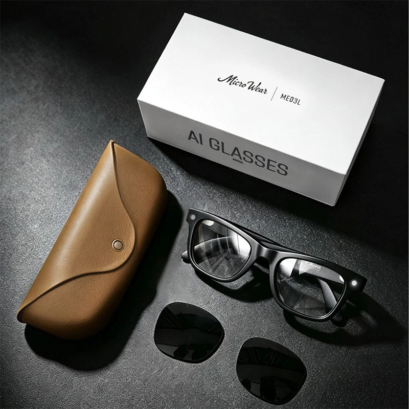 ME03 AI Smart Glasses With Camera: Matching charging case + 8-megapixel camera,Bluetooth Calling, Photo Taking, and Video Recording