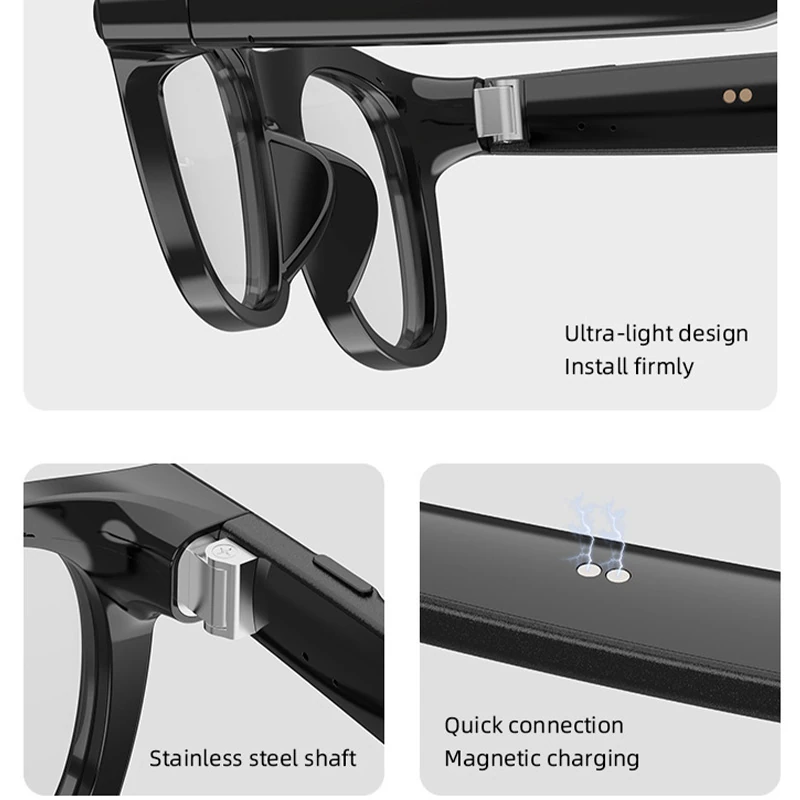 GL02 AI Smart Glasses with Camera: 13-megapixel camera, Bluetooth music playback and calls, AI translation, real-time translation