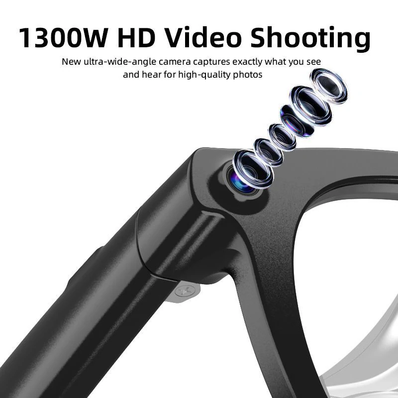 GL02 AI Smart Glasses with Camera: 13-megapixel camera, Bluetooth music playback and calls, AI translation, real-time translation