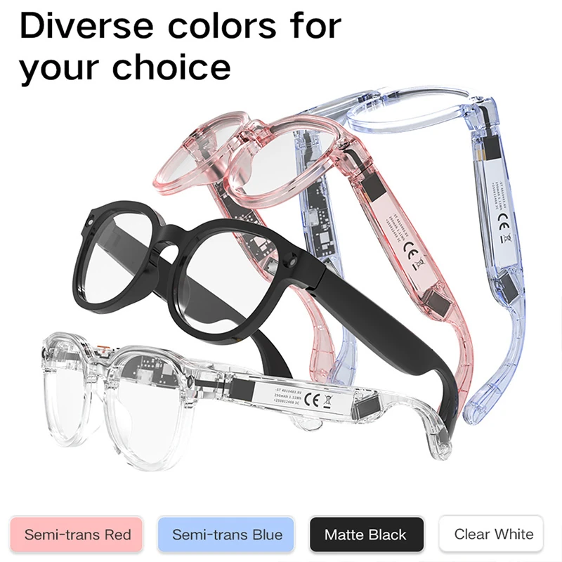 G6 AI Smart Glasses with Camera:  HD video recording, audio recording, 8MP photography,AI translation, and calls.