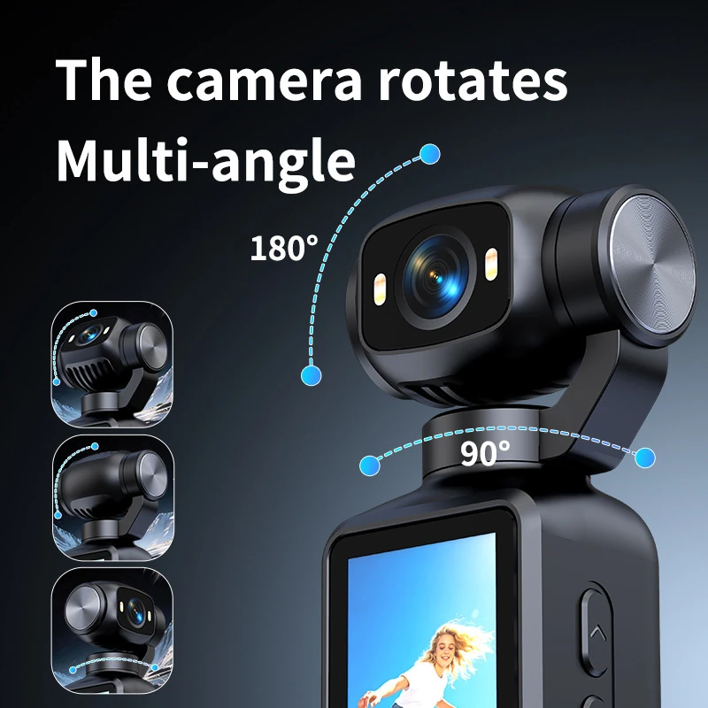 LK032 Handheld Action Camera: Pocket Camera, Handheld Gimbal, 4K HD, Anti-Shake, Waterproof, Video Recorder, DV Camcorder
