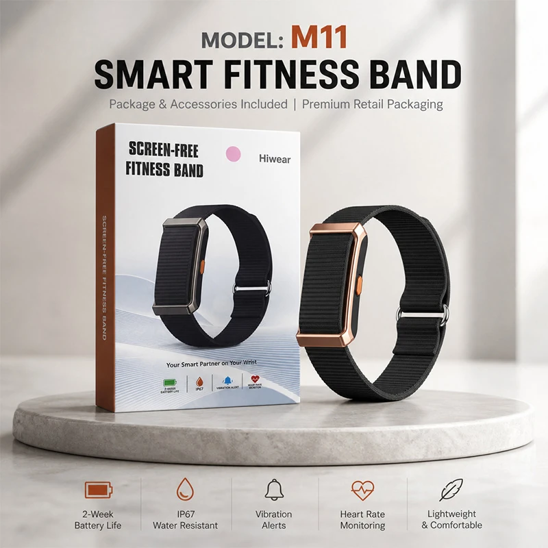 M11 Smart Bracelet: Real-time Heart Rate, Body Temperature, Sleep, HRV, and Stress Monitoring; Call Notifications; Rugged Design for Outdoor Sports