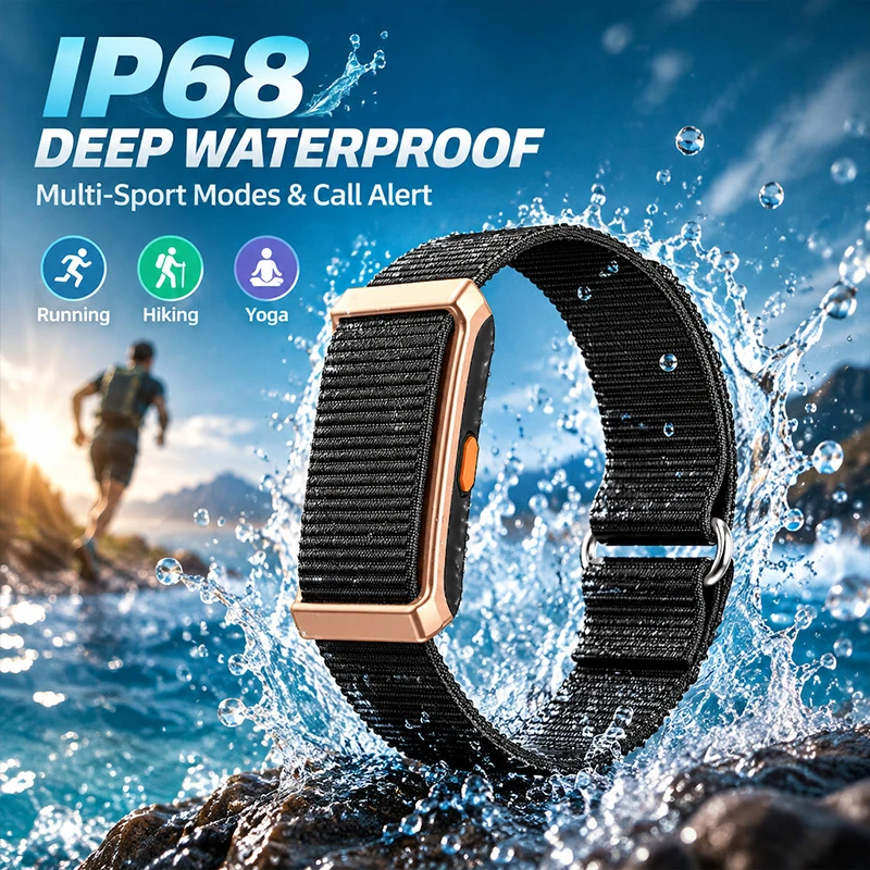 M11 Smart Bracelet: Real-time Heart Rate, Body Temperature, Sleep, HRV, and Stress Monitoring; Call Notifications; Rugged Design for Outdoor Sports